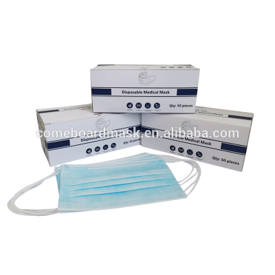 Low Price Factory Mascarilla medical mask Blue Earloop 3ply disposable face mask in stock